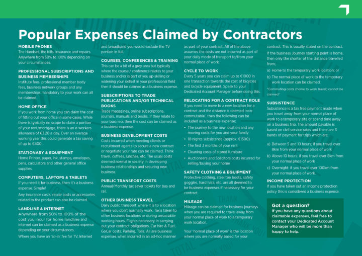What expenses can I claim as a contractor