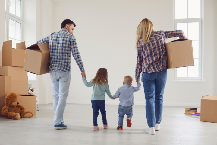A picture of a family relocating to Ireland for a contract role. 